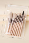 Apricot Pink 8pcs Soft Fluffy Mini Makeup Brush Set with Bag