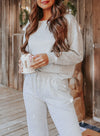 Black Long Sleeve Pullover & Jogger Pants Loungewear Set