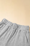 Light Grey Ribbed Dolman Sleeve Top And Pocketed Pants Set