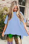 White Plain Side Slit Oversized Tee