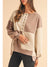 Parchment Colorblock Henley High Low Loose Sweatshirt