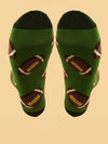 Blackish Green Rugby Football Print Mid-length Socks