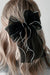 Bristol Black Contrast Trim Wavy Bow Knot Hair Clip