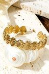 Gold Vacation Shell Shaped Open Cuff Bracelet