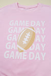 Pink GAME DAY Football Print Casual Sweatshirt
