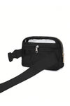 Black Adjustable Straps Zipper Clear Waist Bag