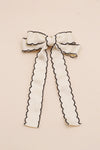 White Contrast Trim Bowknot Hair Pin