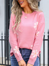  Angel Wings Round Neck Long Sleeve Sweater.