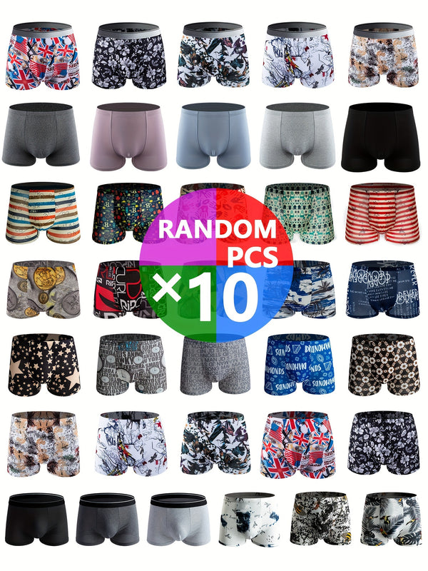 10-Piece Mens Boxer Briefs Set - Stretchable