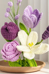 Wisteria 6pcs Different Crochet Flower Home Decor Bouquet