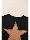 Apricot Studded Star Graphic Oversized Top