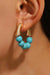 Gold Vintage Turquoise Beaded Hoop Earrings