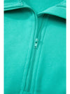 Parchment Quarter Zip Stand Neck Kangaroo Pocket Sweatshirt