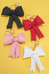 Racing Red Puff Bow Bag Charm Cute Keychain