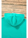 Smoke Green Half Zipper Kangaroo Pockets Drop Shoulder Hoodie