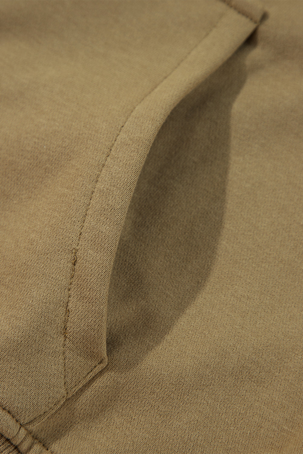 Parchment Quarter Zip Stand Neck Kangaroo Pocket Sweatshirt