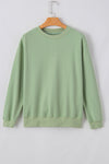 Orange Plain Drop Shoulder Crewneck Pullover Sweatshirt