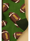 Blackish Green Rugby Football Print Mid-length Socks