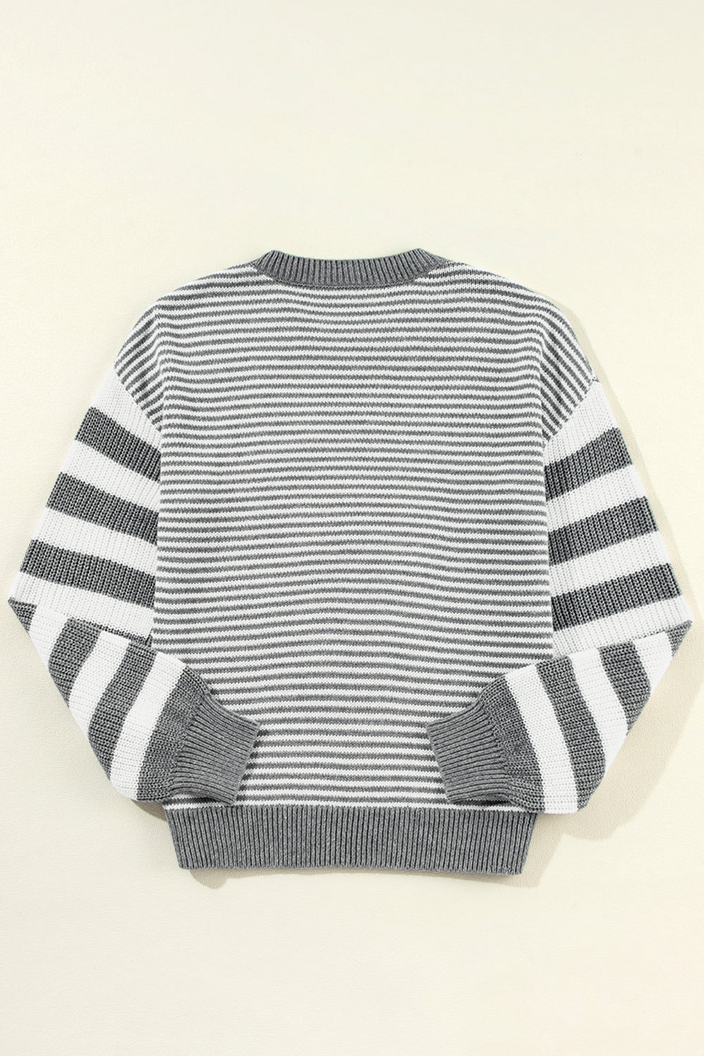 Red Stripe Twisted Knitted Drop Shoulder Sweater