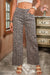 Brown Leopard High Waist Frayed Hem Jeans