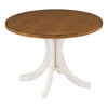TOPMAX Mid-Century Solid Wood 5-Piece Round Dining Table Set, Kitchen Table Set with Upholstered Chairs for Small Places, Walnut Table+Beige Chair (old sku:SH000226AAD)