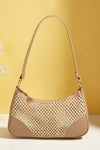 Khaki Woven Casual Shoulder Bag