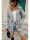 Angel Wings Star Open Front Long Sleeve Cardigan