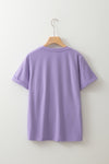 Wisteria Spooky Sequin Letter Patched Cotton Blend T Shirt