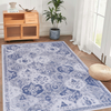 LOOM & LUXE Blue Area Rug 5x8, Washable Rug, Low-Pile, Non-Slip, Non-Shedding, Foldable, Kid & Pet Friendly - Area Rugs for living room, bedroom, kitchen (Blue, 5' x 8')