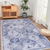 LOOM & LUXE Blue Area Rug 5x8, Washable Rug, Low-Pile, Non-Slip, Non-Shedding, Foldable, Kid & Pet Friendly - Area Rugs for living room, bedroom, kitchen (Blue, 5' x 8')