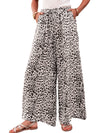 Desert Palm Boho Leopard Print Wide Leg Pants