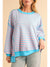 Pink Stripe Contrast Trim High Low Tunic Sweatshirt