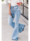 Blue Light Wash High Waisted Bell Bottom Jeans