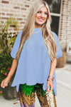 White Plain Side Slit Oversized Tee