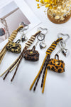Cinnamon Leopard Tiny Bag Pendant Rope Keychain