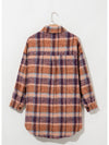 Multicolour Plus Size Plaid Print Collared Button Up Jacket