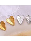 Stainless Steel Heart Leaf Stud Earring