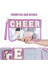 Wisteria CHEER Chenille Letter Zipper Varsity Clear Makeup Bag