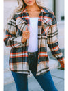 Brown Plaid Button Up Long Sleeve Flannel Shacket