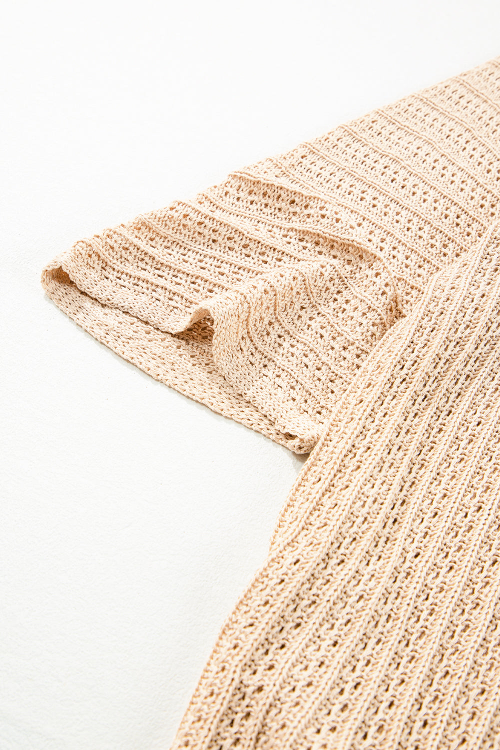 Rose Hollow-out Bracelet Sleeve Knit Cardigan