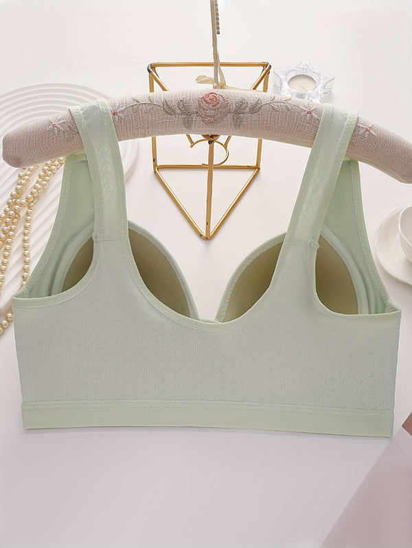 5pcs Front Buckle Wireless Bra & Underwear