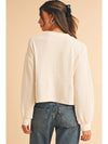 Apricot Textured Lantern Sleeve Henley Top