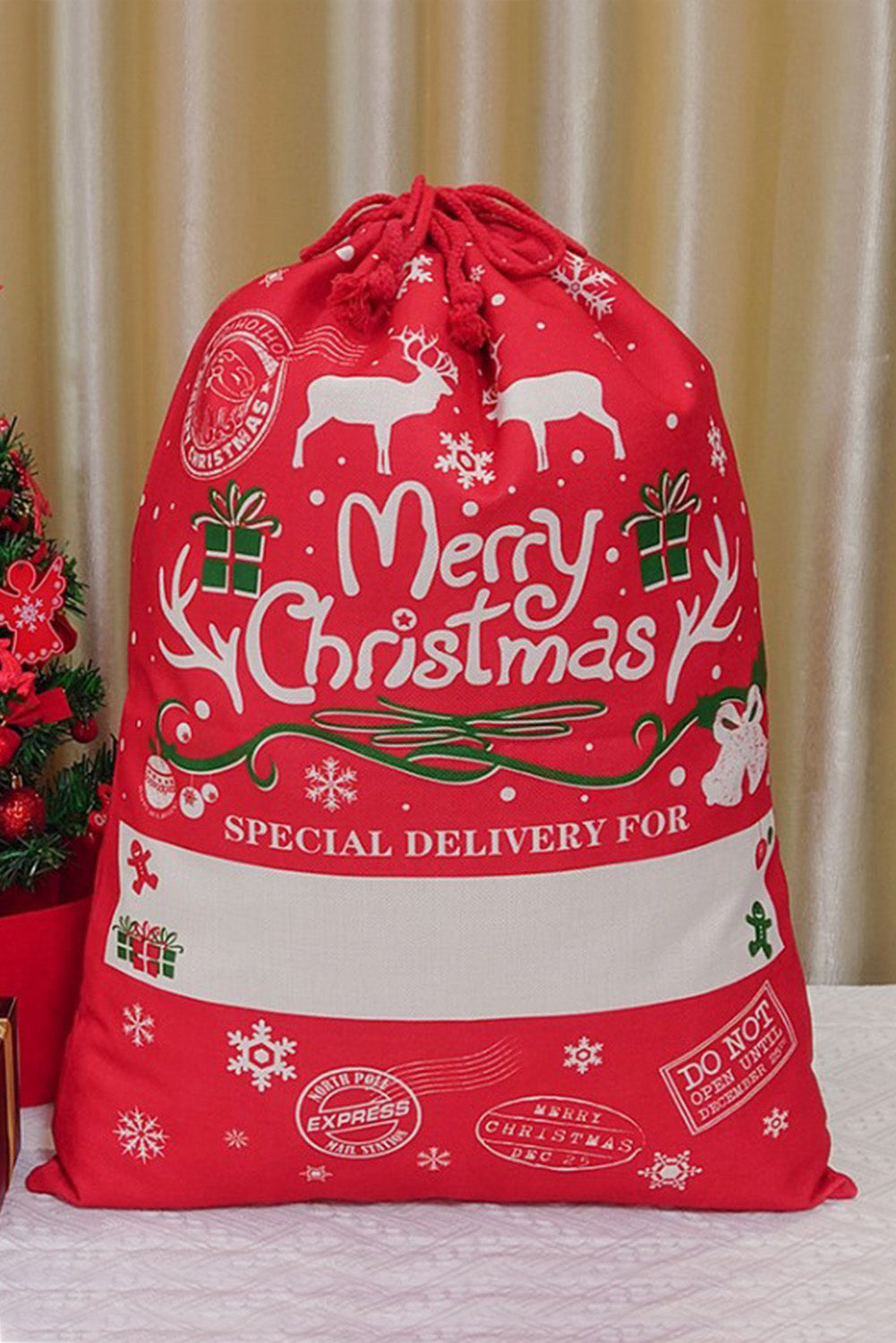 Red Christmas Drawstring Large Gift Bag 50*70cm