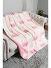 White Cheery Print Reversible Soft Blanket 127*152cm