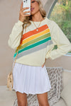 Black Rainbow Colorblock Pullover Sweatshirt