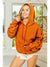 BiBi Ruched Long Sleeve Washed Fleece Hoodie