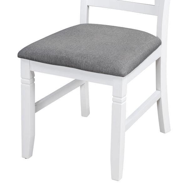 TOPMAX 6-Piece Wood Dining Table Set Kitchen Table Set with Upholstered Bench and 4 Dining Chairs, Farmhouse Style,Gray+White (old sku: SP000003AAK)