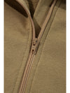 Parchment Quarter Zip Stand Neck Kangaroo Pocket Sweatshirt