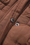 Coffee Puffer Quilted Stand Collar Pocketed Vest Coat