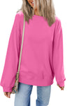 Orange Plain Drop Shoulder Crewneck Pullover Sweatshirt